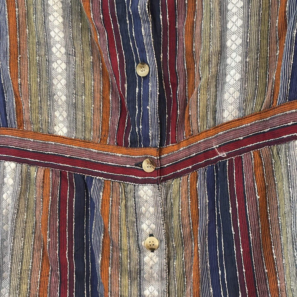 Striped Multicolor Button-Up Romper M - Picture 8 of 12
